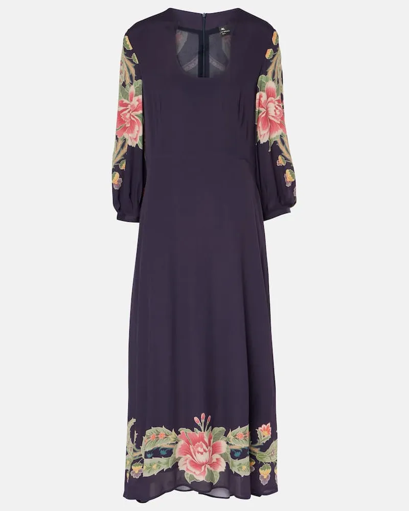 Etro Bedrucktes Maxikleid Blau