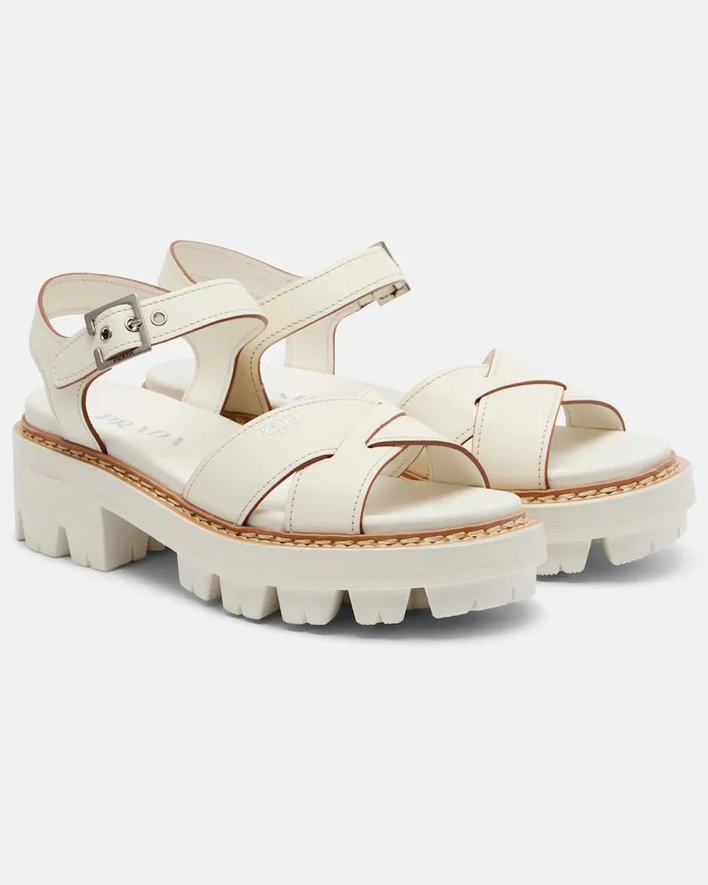 Prada Sandalen aus Leder Weiß