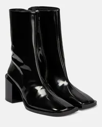 Jil Sander Ankle Boots aus Leder Schwarz