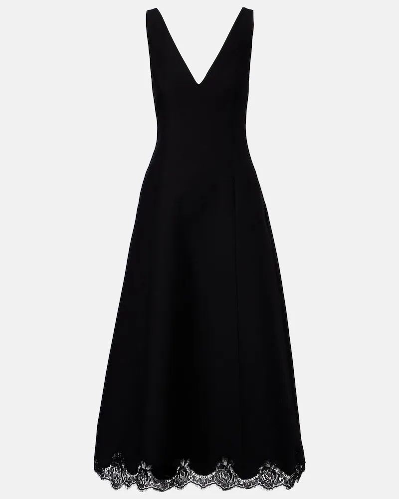 Valentino Garavani Midikleid aus Crêpe Couture Schwarz