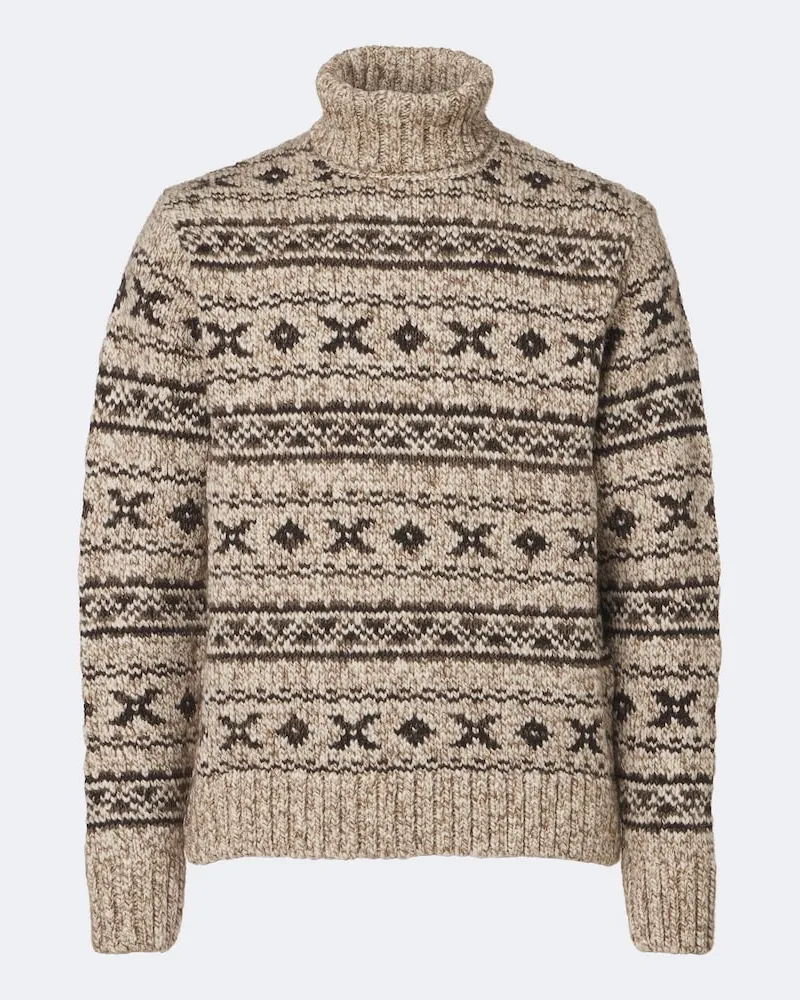 RRL Rollkragenpullover aus einem Wollgemisch Braun