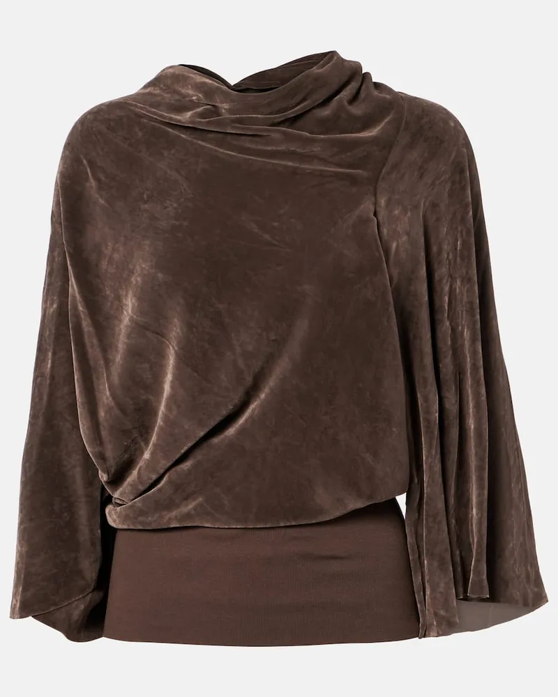 Rick Owens Top aus Crêpe Braun