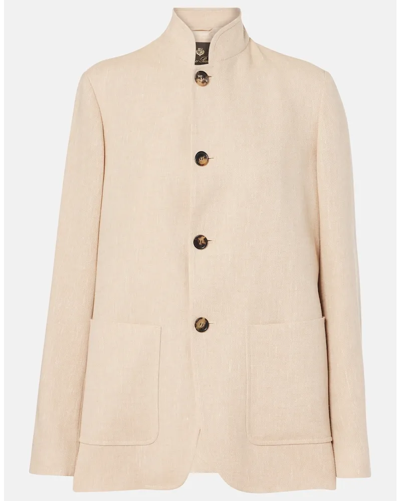 Loro Piana Jacke Spagna aus Leinen-Crepe Beige