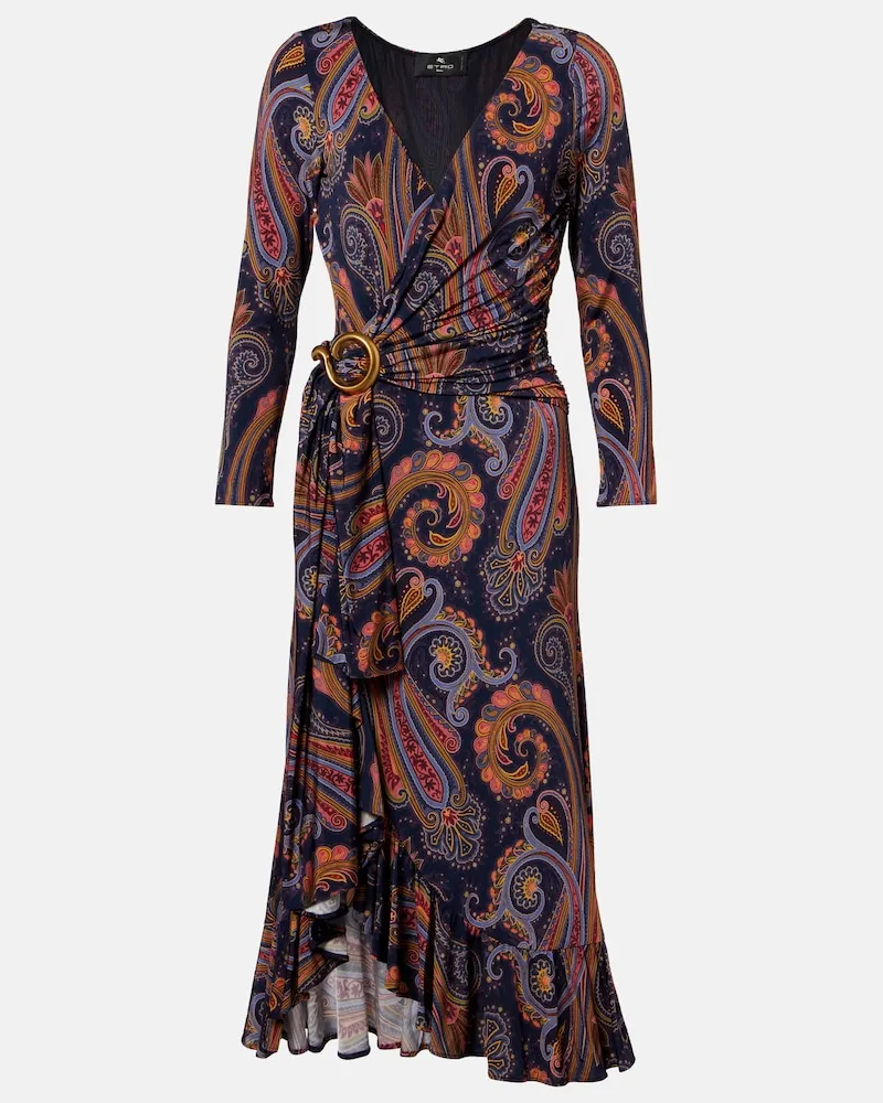 Etro Wickelkleid mit Paisley-Muster Multicolor