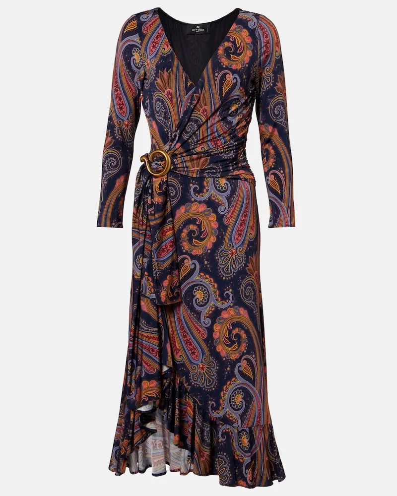 Etro Wickelkleid mit Paisley-Muster Multicolor