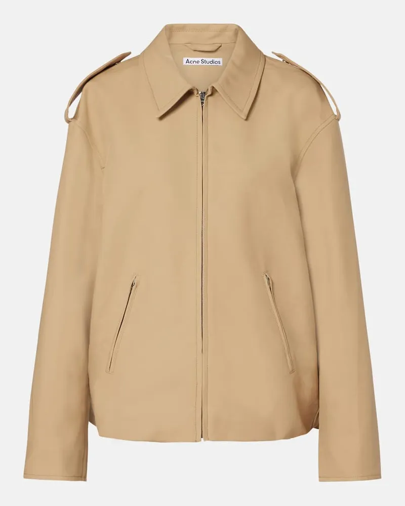 Acne Studios Jacke aus Baumwollsatin Beige