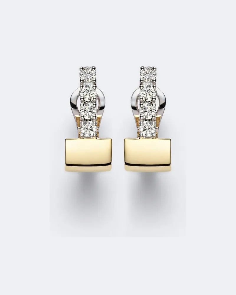 YEPREM Ohrringe Golden Strada aus 18kt Gelbgold mit Diamanten Gold