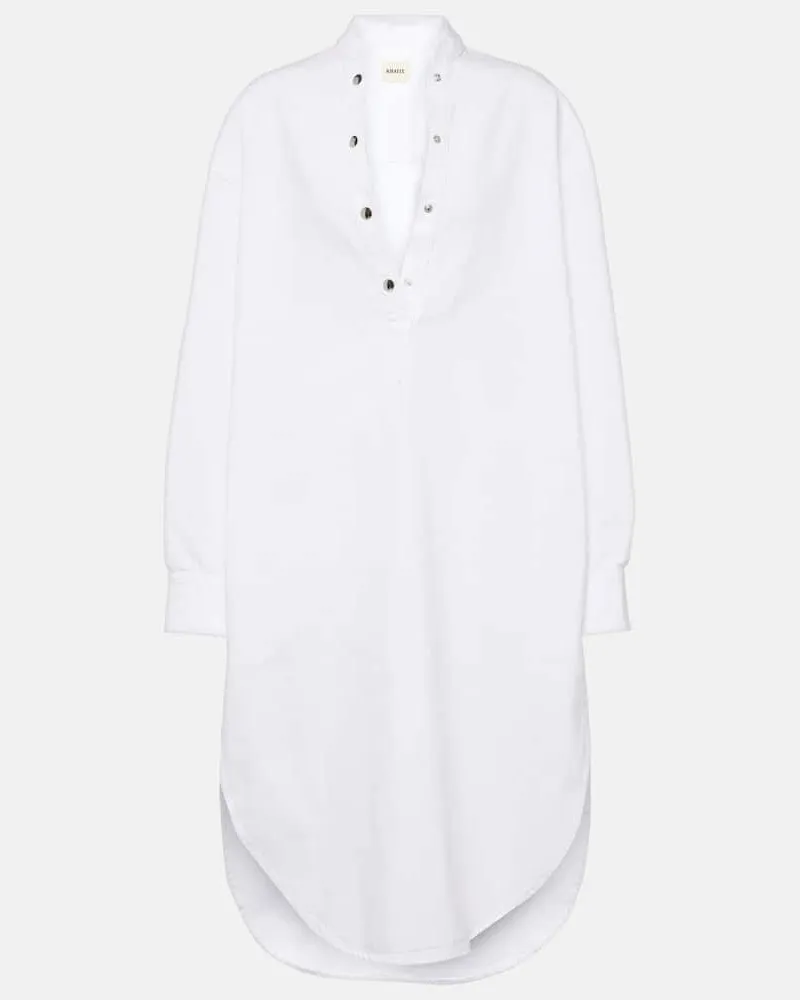 KHAITE Hemdblusenkleid Seffi aus Baumwolle Weiß