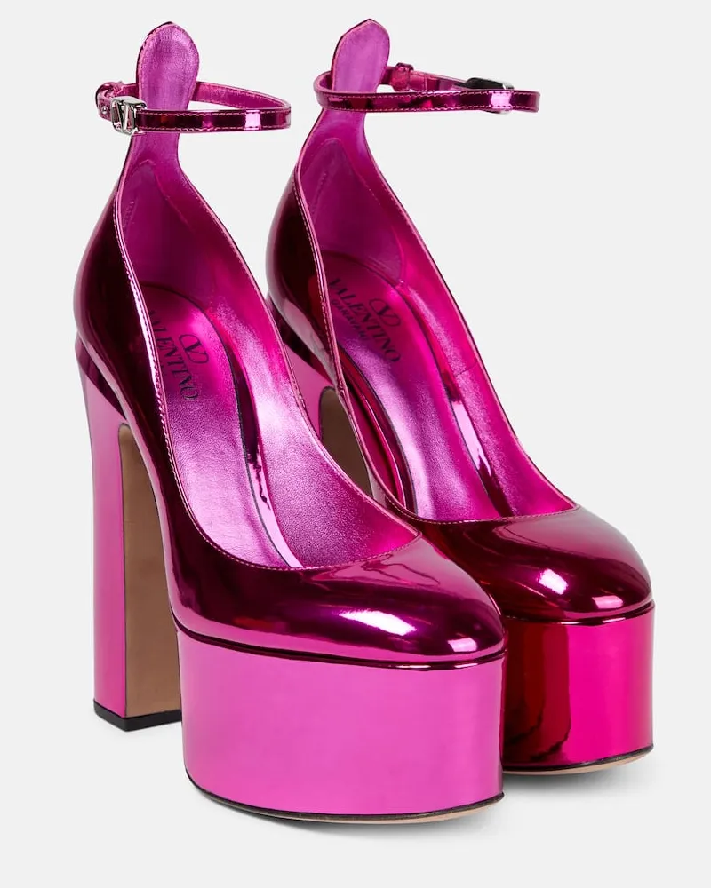 Valentino Garavani Plateau-Pumps Tan-Go 155 aus Metallic-Leder Metallic