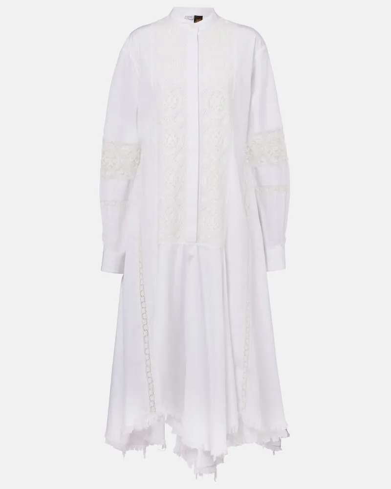 Loewe Paula's Ibiza Hemdblusenkleid aus Popeline Weiß