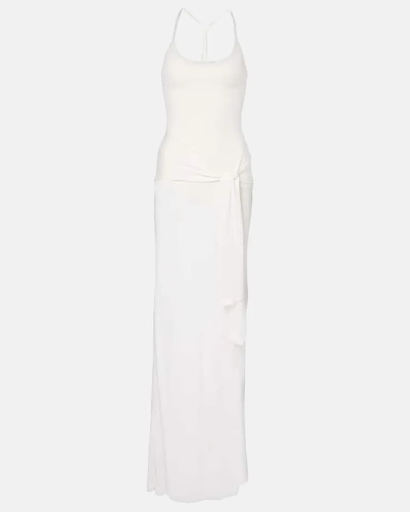 Jacquemus Robe La Robe Maille Nodo Weiß