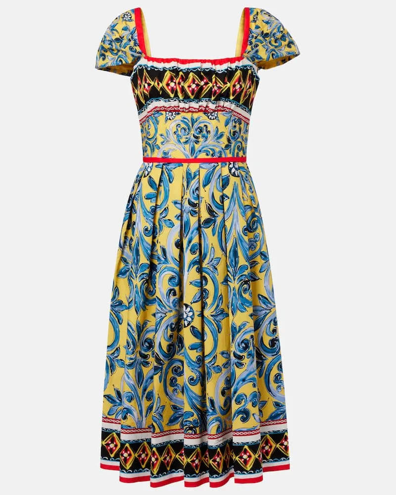 Dolce & Gabbana Bedrucktes Midikleid Multicolor