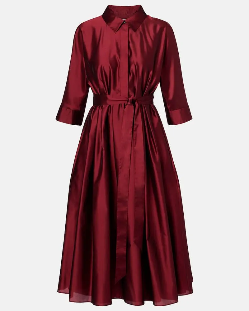 Max Mara Midikleid Perry aus Satin Rot
