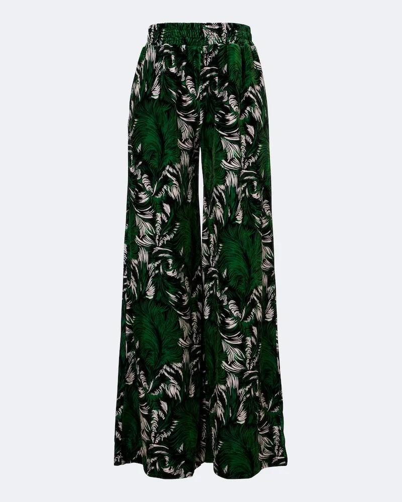La DoubleJ Bedruckte Palazzo-Hose aus Jersey Grün