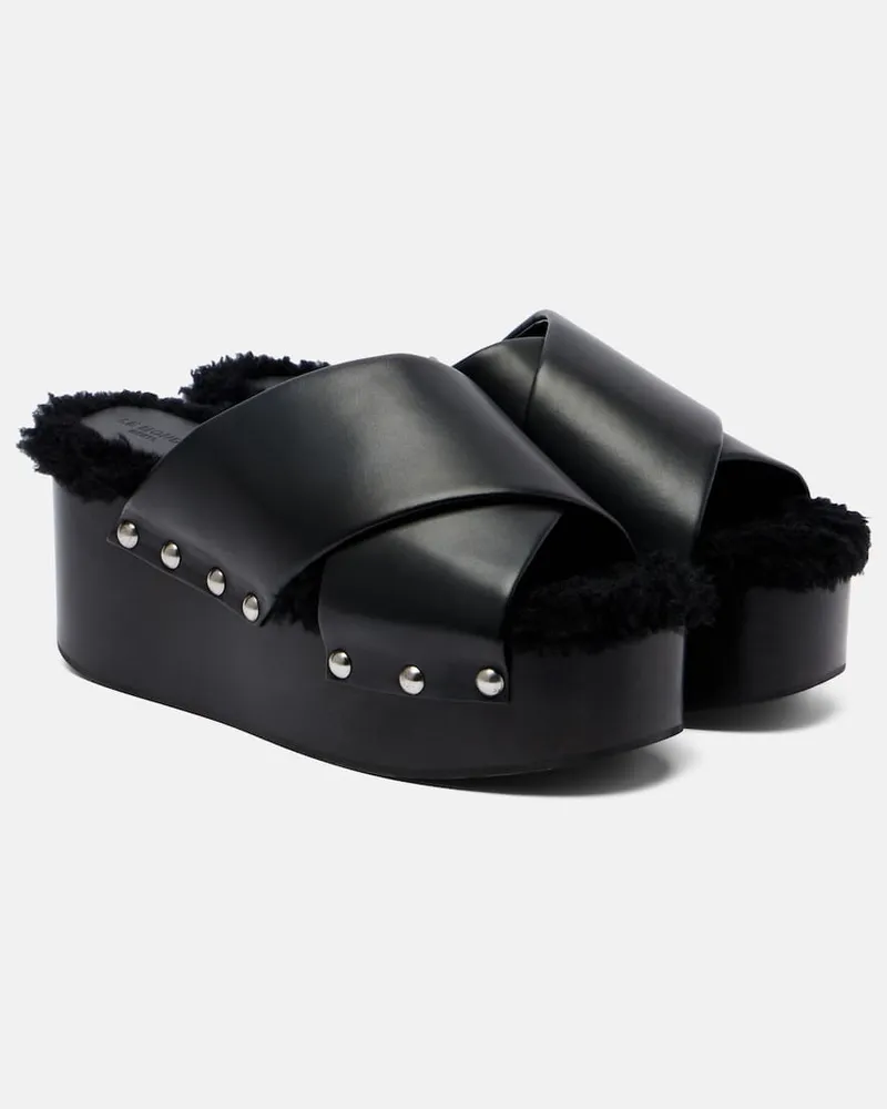 Le Monde Béryl Le Monde Béryl Verzierte Sandalen aus Leder Schwarz