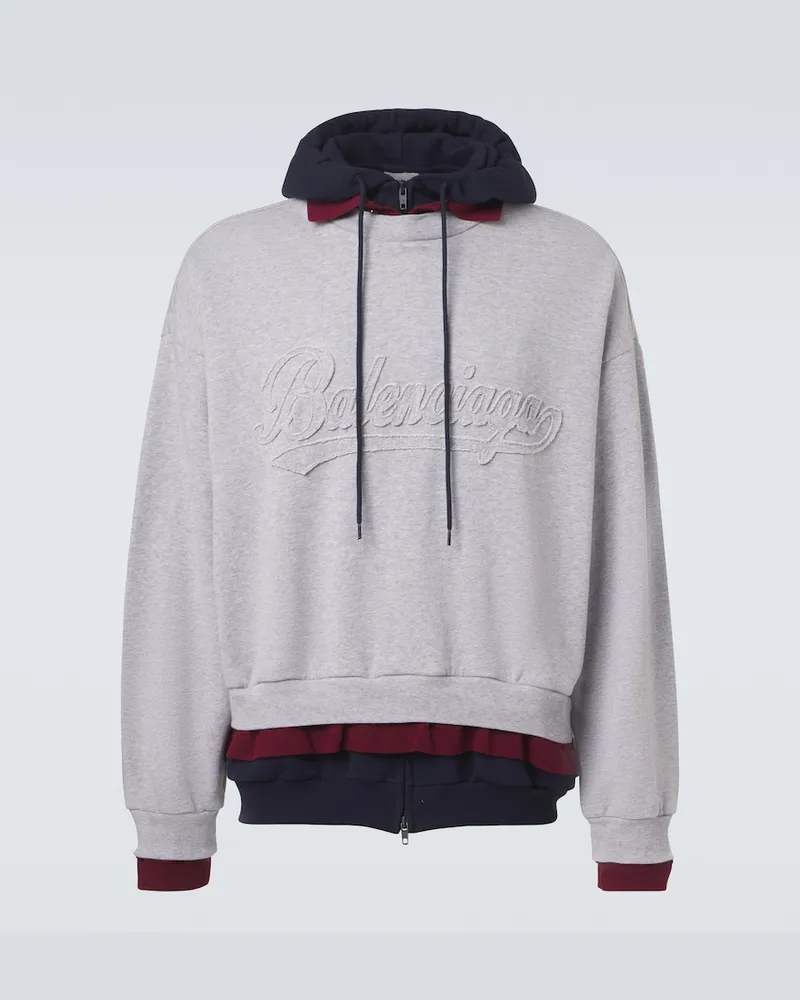 Balenciaga Hoodie aus Baumwoll-Jersey Grau