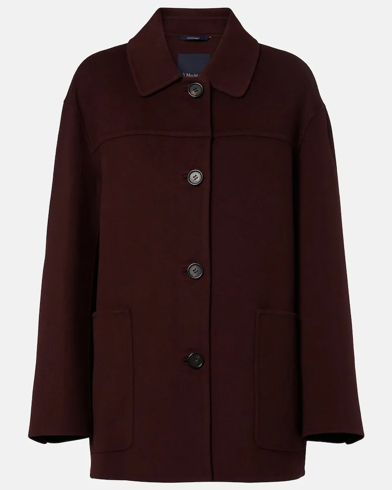 Max Mara Mantel aus Schurwolle Burgunderrot