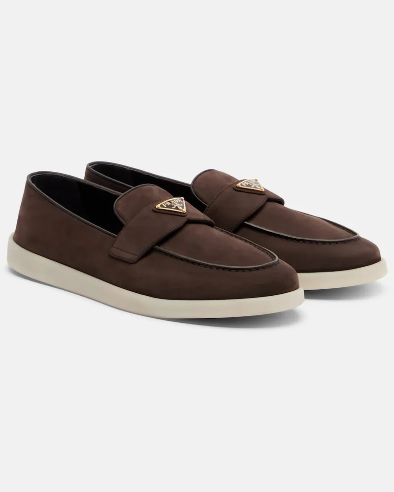 Prada Loafers aus Veloursleder Braun