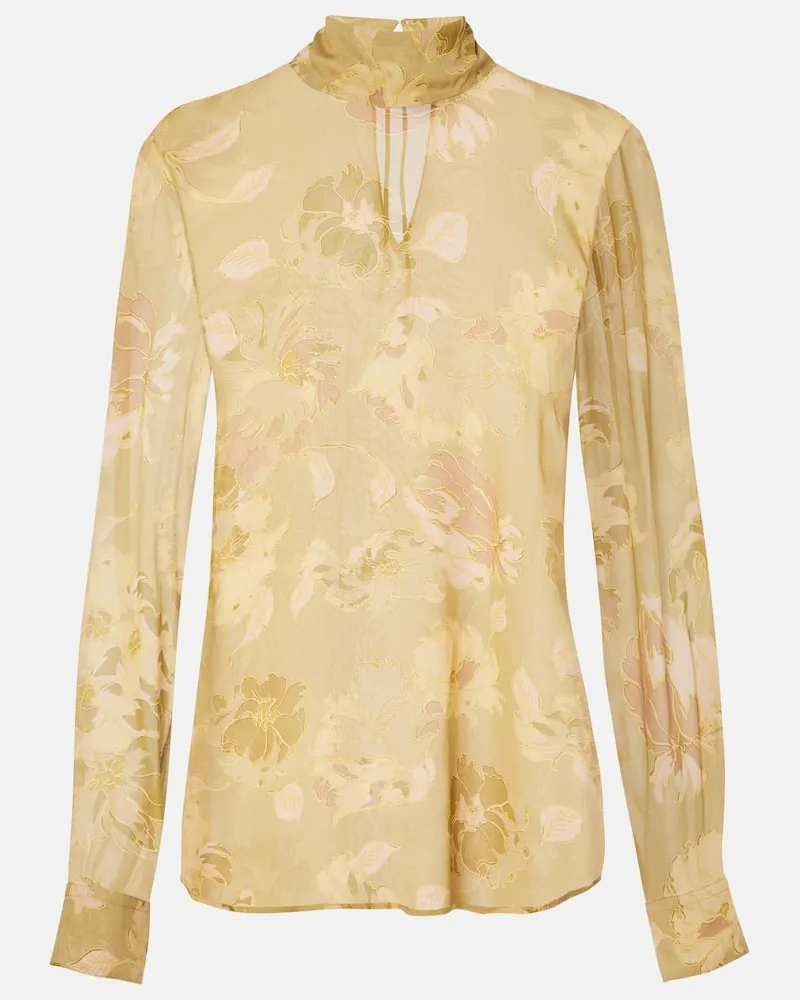 Dries van Noten Bedrucktes Top Beige