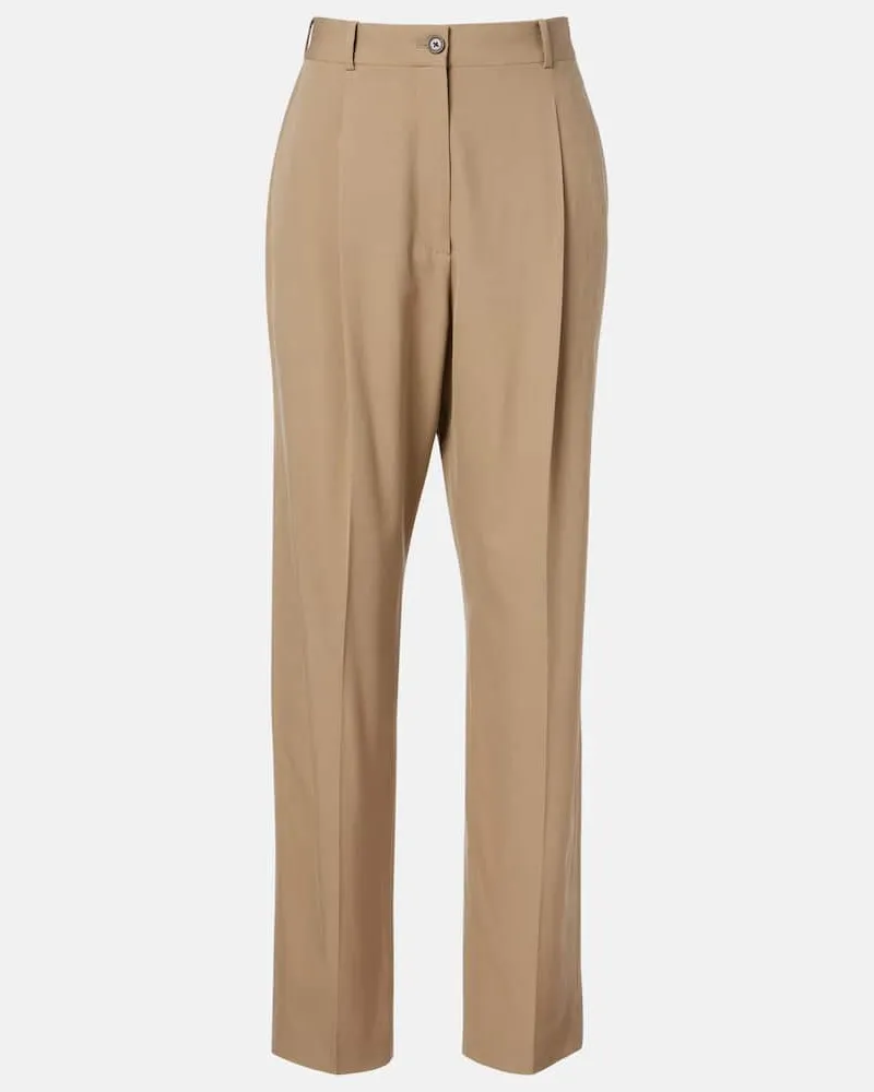 The Row Gerade Hose Gianni aus Wolle Beige