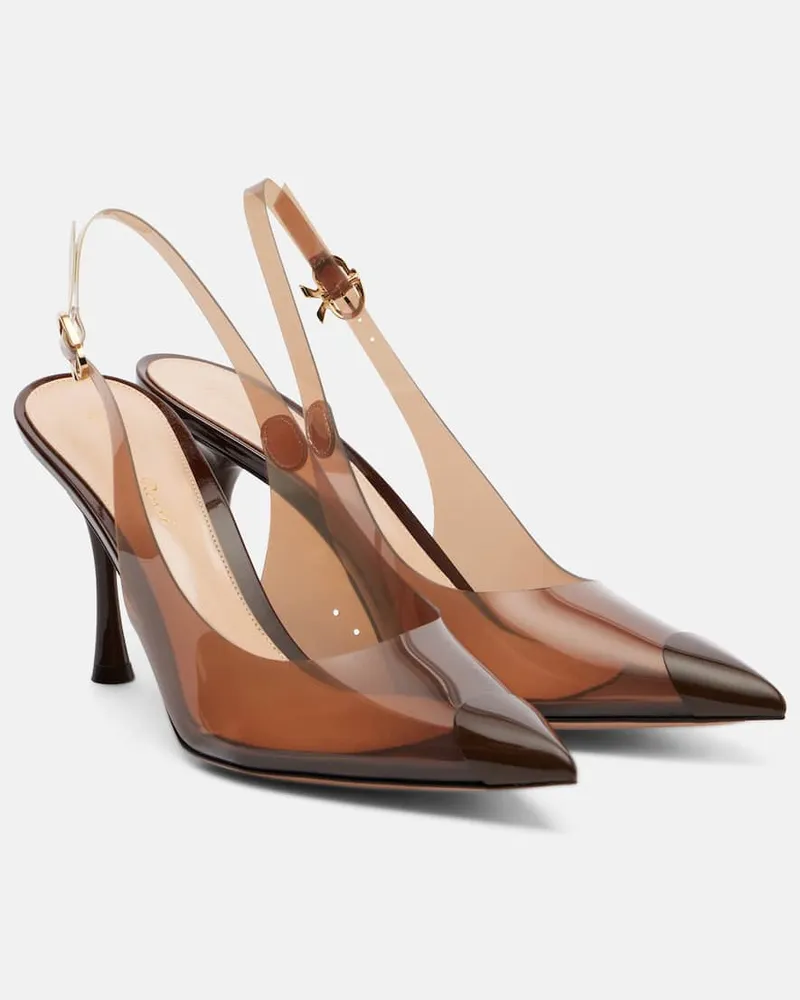 Gianvito Rossi Slingback-Pumps Diana 95 mit Leder Braun