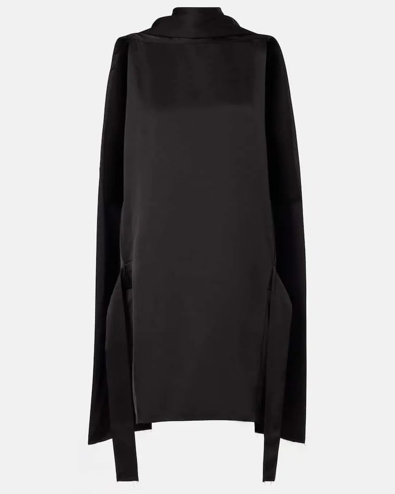 Totême Minikleid Cocoon aus Satin Schwarz