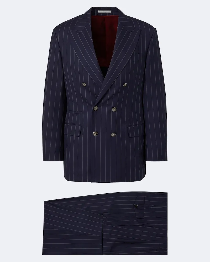 Brunello Cucinelli Anzug aus Schurwolle Blau