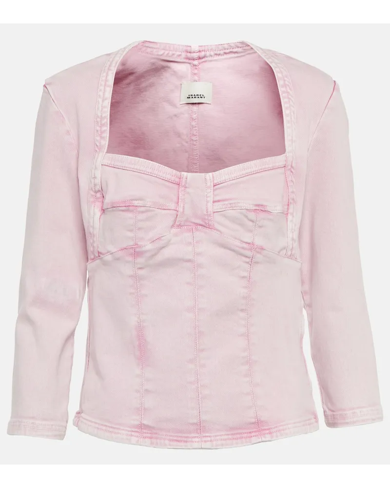Isabel Marant Top Vanio aus Denim Pink