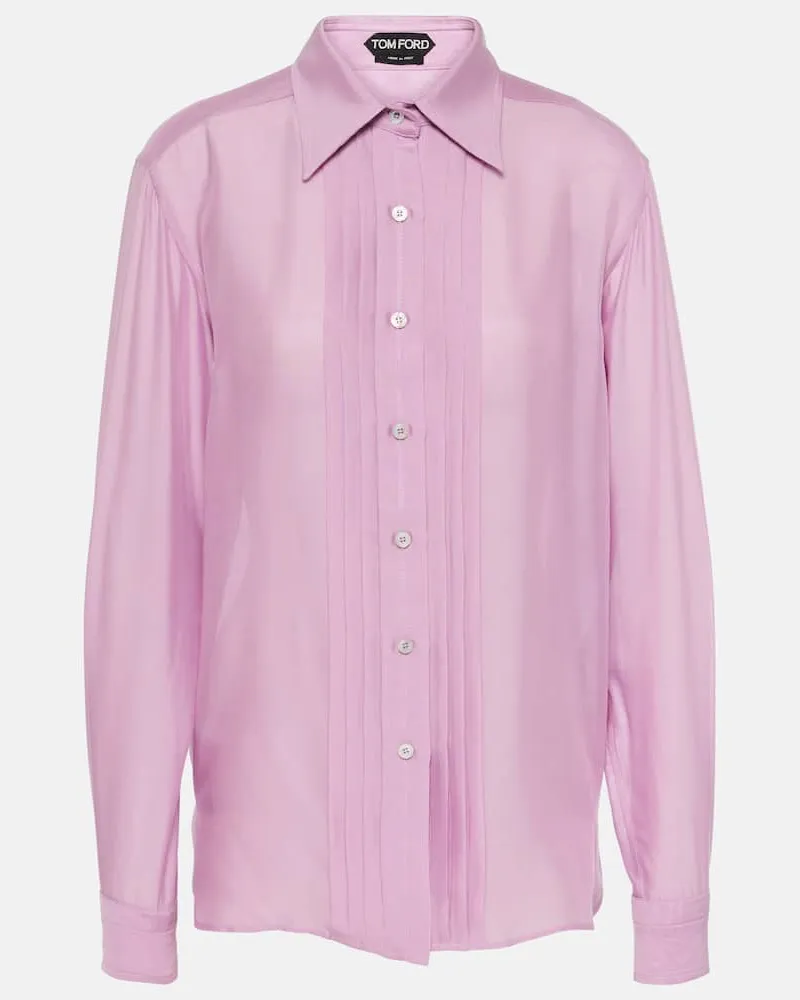 Tom Ford Hemd aus Seiden-Batist Rosa