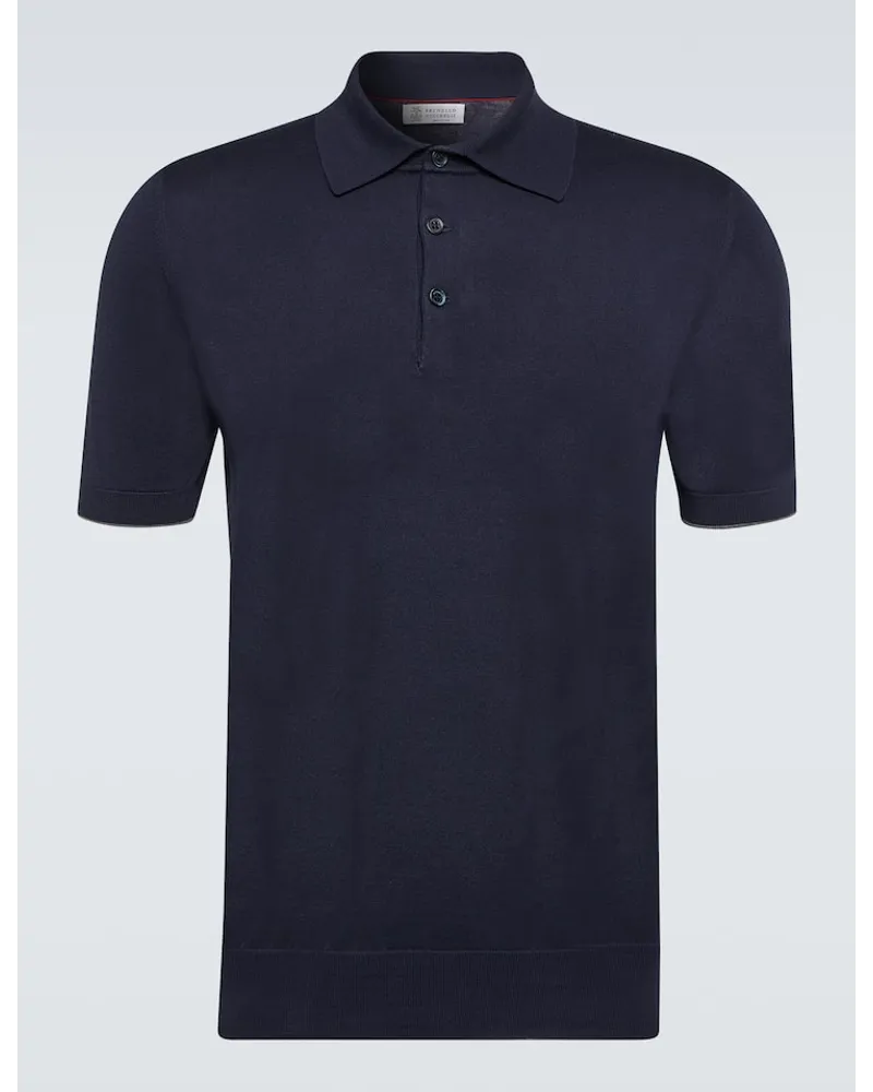 Brunello Cucinelli Polohemd aus Baumwolle Blau