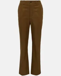 Saint Laurent Gerade Hose aus Baumwoll-Twill Braun