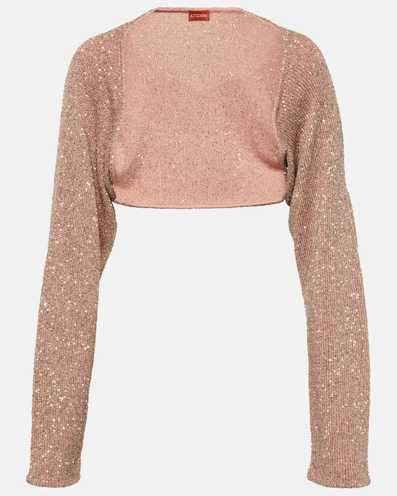 Altuzarra Verzierter Bolero Alimia aus Strick Rosa