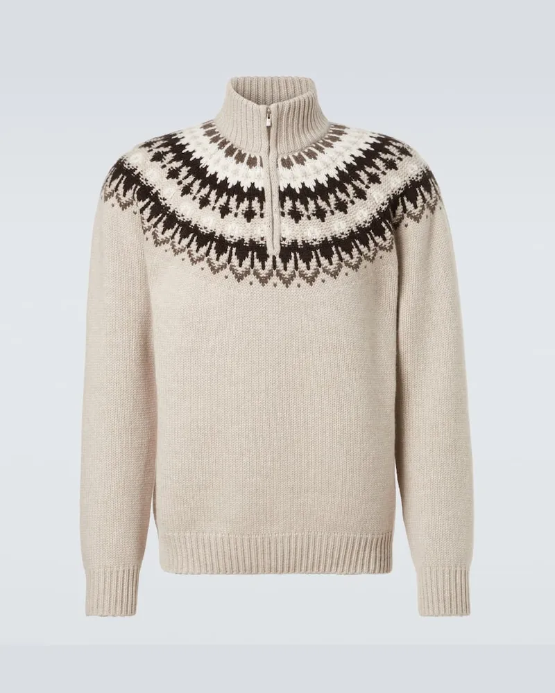 arch4 Pullover Mr Saint Gervais aus Kaschmir Beige