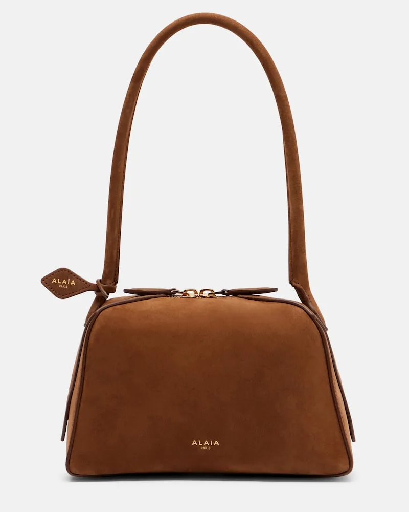 Alaïa Alaïa Schultertasche Le Bouledouge aus Veloursleder Braun