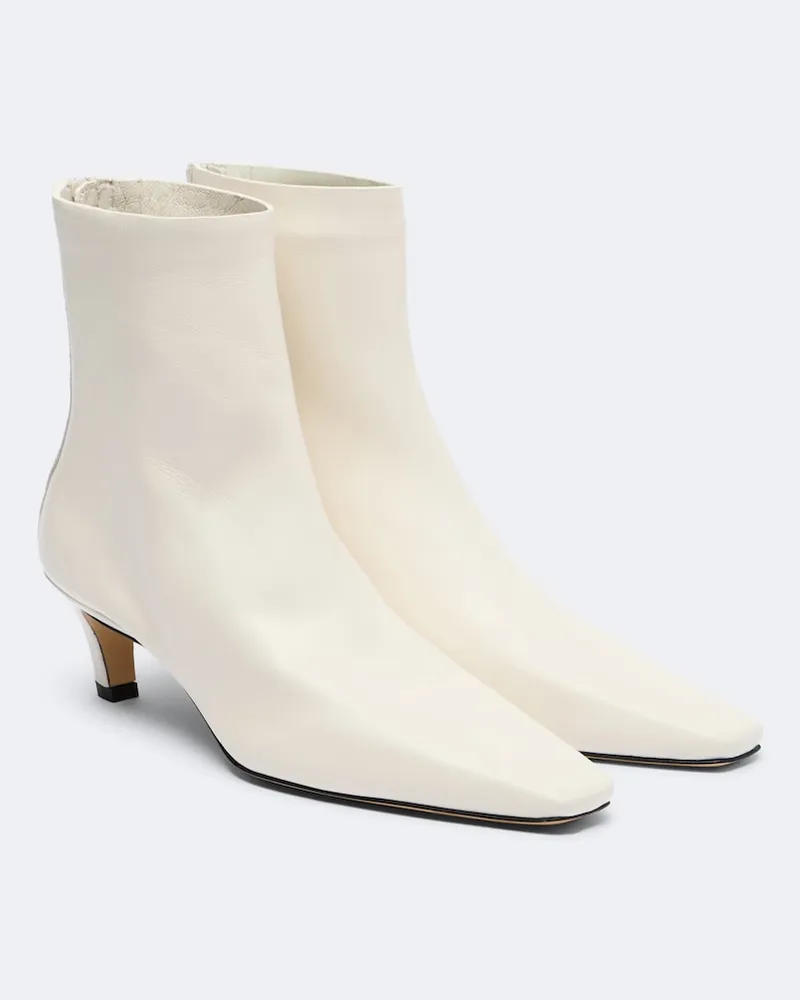Totême Ankle Boots aus Leder Weiß