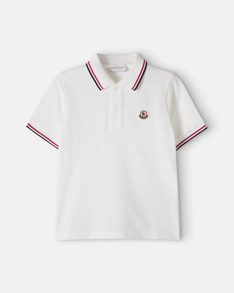 Moncler Polohemd aus Baumwoll-Piqué Weiß