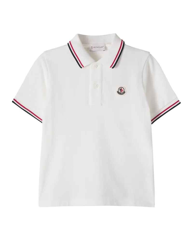 Moncler Polohemd aus Baumwoll-Piqué Weiß