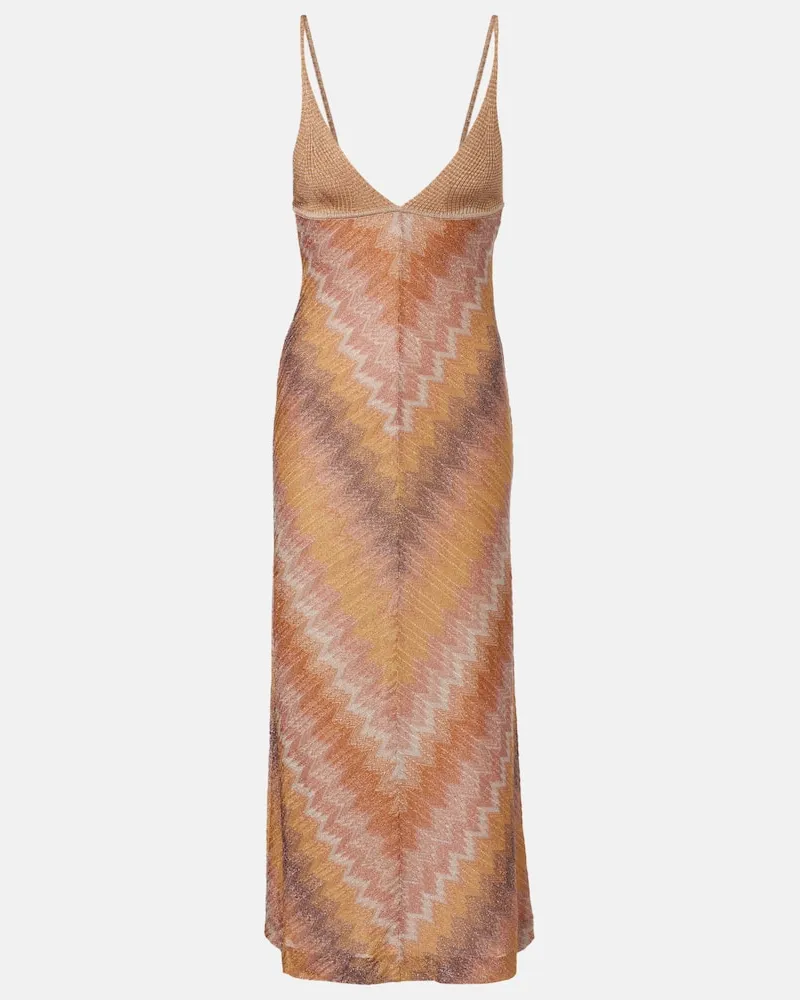 Missoni Midikleid aus Lamé Gold