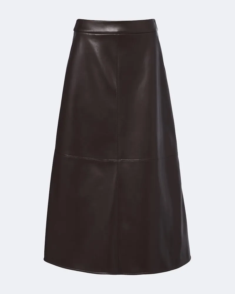 Max Mara Beschichteter Midirock aus Jersey Braun
