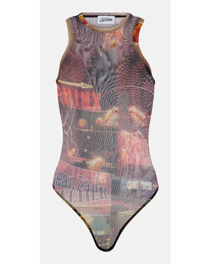 Jean Paul Gaultier Bedruckter Body aus Jersey Multicolor