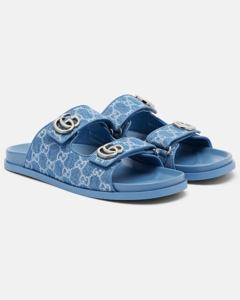 Gucci Sandalen GG aus Denim Blau