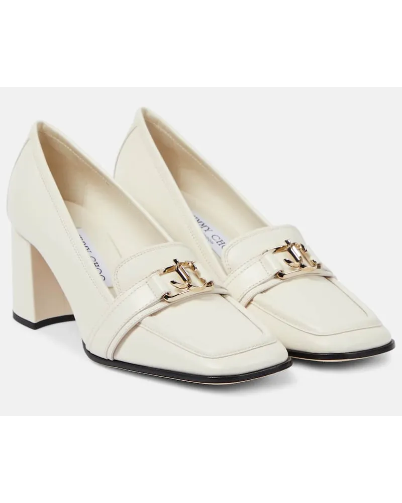 Jimmy Choo Loafer-Pumps Evin 65 aus Leder Weiss