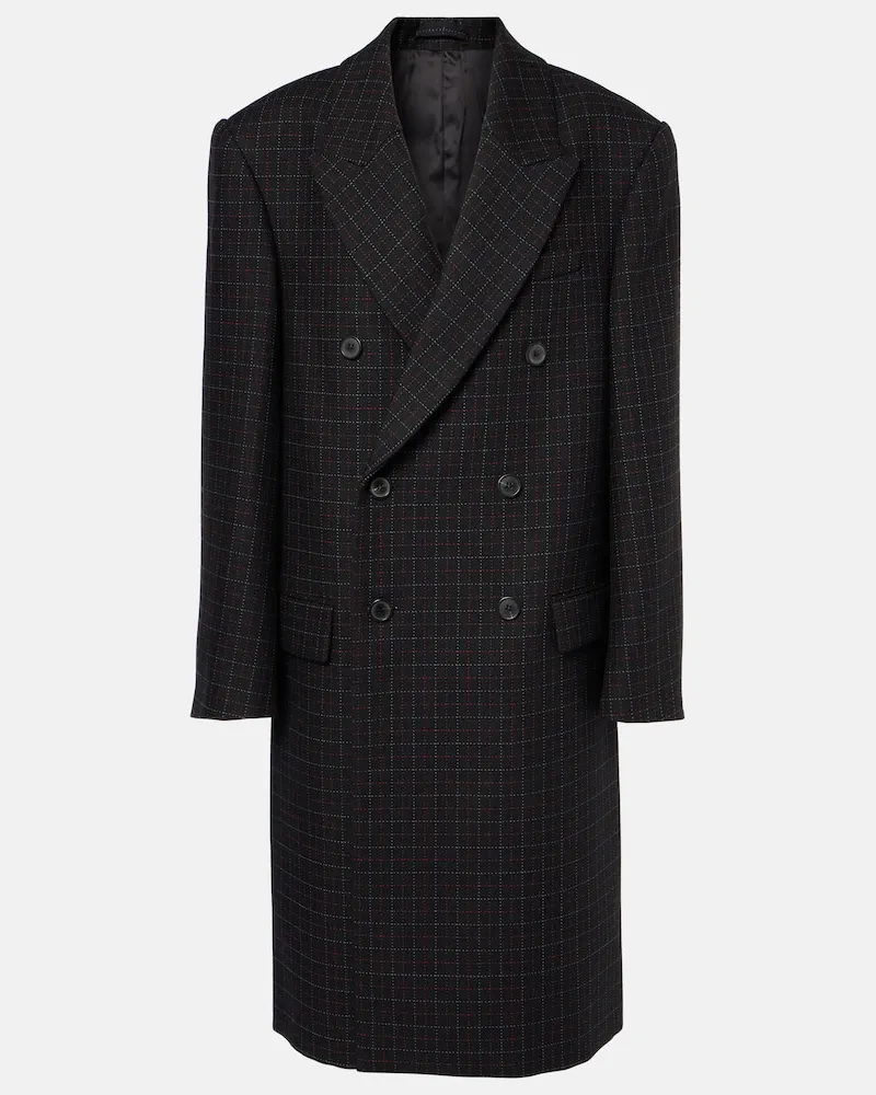 WARDROBE.NYC Oversize-Mantel aus Schurwolle Schwarz