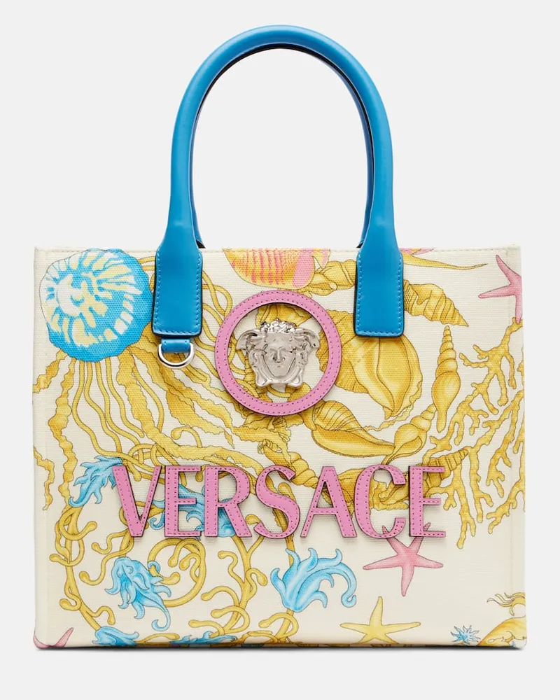 Versace Bedruckte Tote La Medusa Small aus Canvas Multicolor