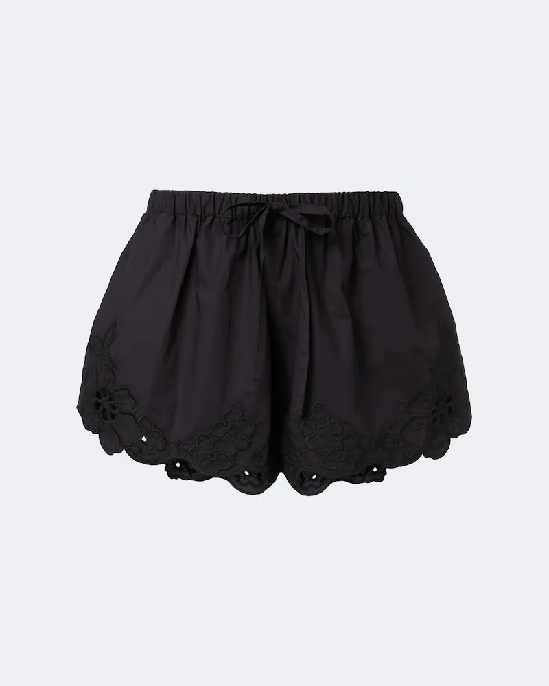SIR Bestickte Shorts Klara aus Baumwolle Schwarz
