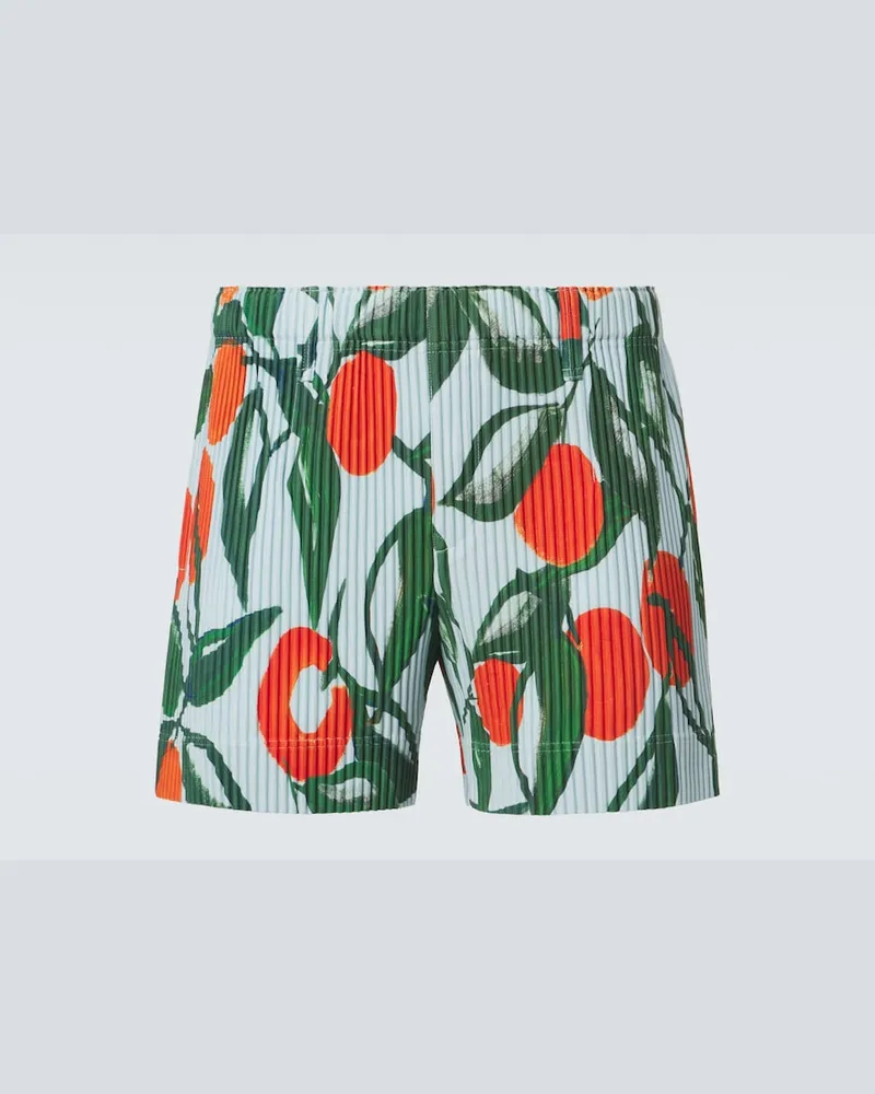 Issey Miyake Homme Plissé Issey Miyake Bedruckte Shorts Blau