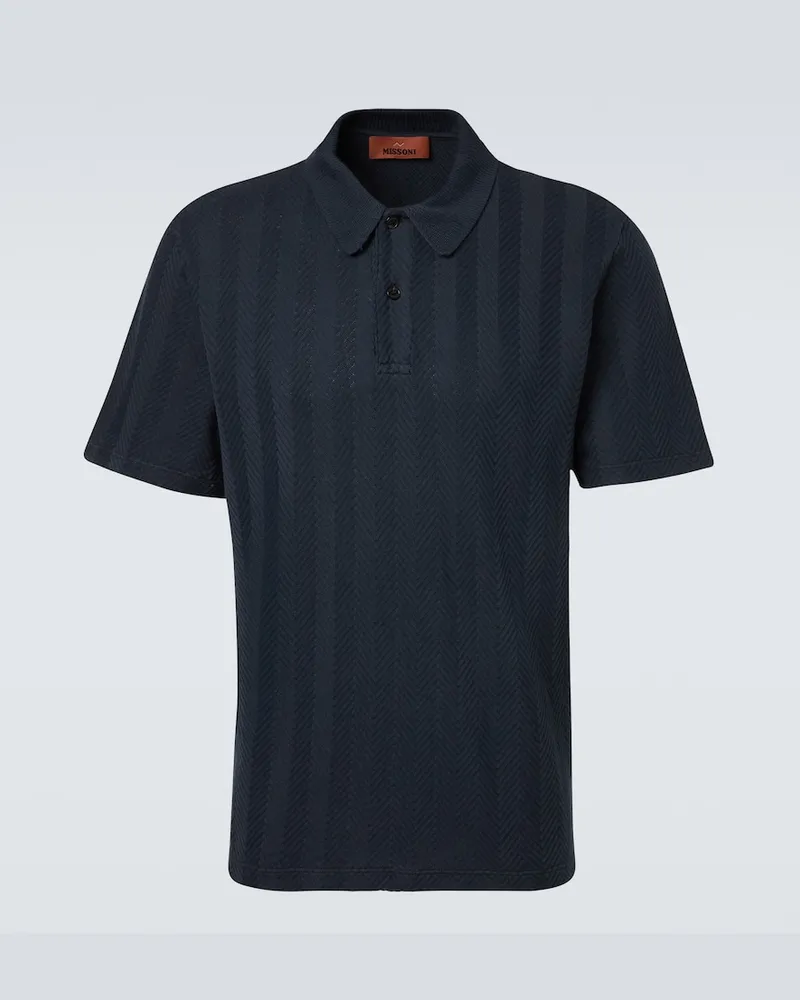 Missoni Polohemd aus einem Baumwollgemisch Blau