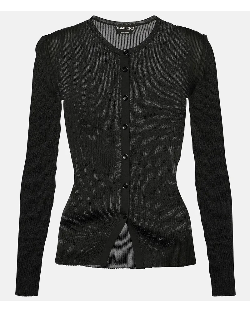 Tom Ford Cardigan aus Rippstrick Schwarz