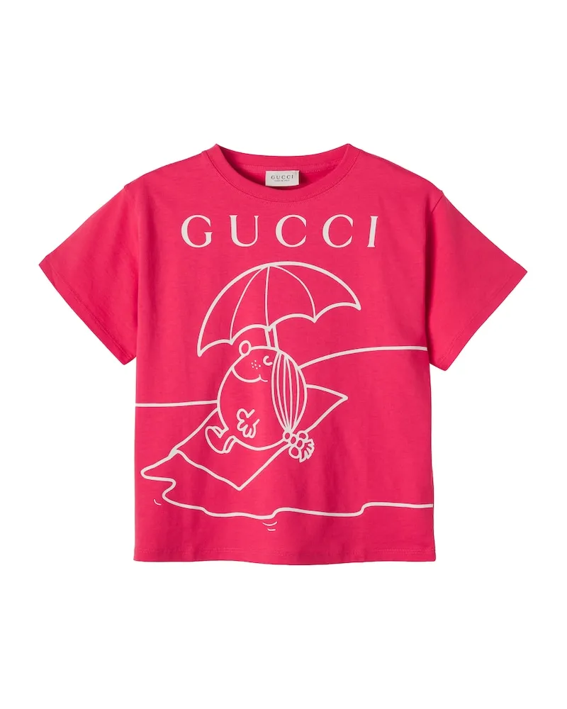 Gucci X Mr. Men T-Shirt Little Miss aus Baumwoll-Jersey Rosa