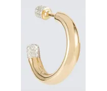 Einzelner Ohrring Tube Small aus 14kt Gelbgold mit Diamanten